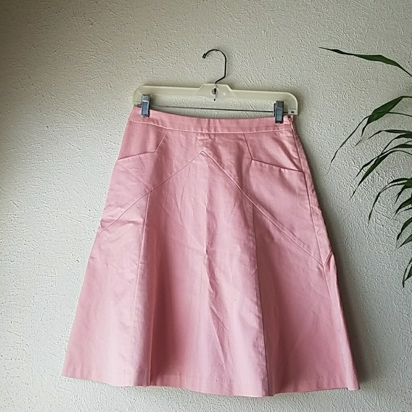 High waisted pastel femenine pink cotton skirt - Picture 2 of 8